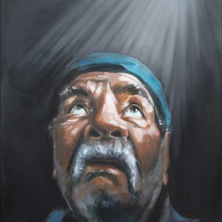 Au delà - peinture de portrait, regard vers l'ailleurs - cbaud